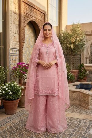 Fabric Zari Argenza embroidered with handmade size standard